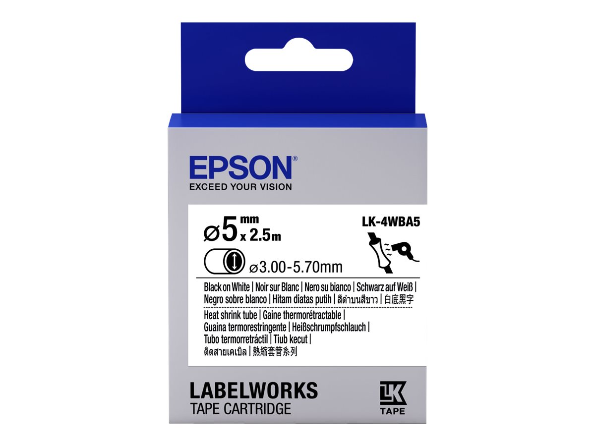 Epson LabelWorks LK-4WBA5 - Schwarz auf Weiss - Rolle (0,5 cm x 2,5 m) 1 Rolle(n) Rohr - fr LabelWorks LW-1000, 300, 400, 600, 