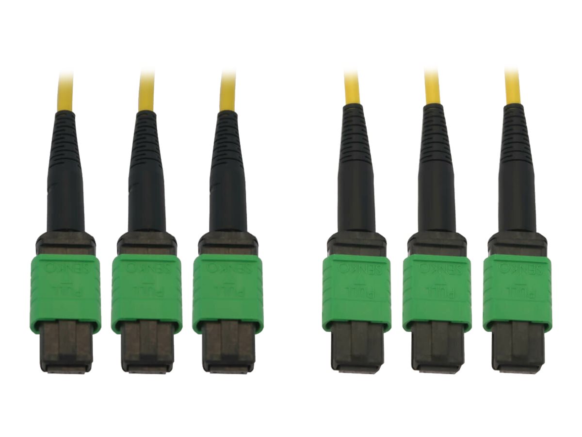 Eaton Tripp Lite Series 40/100G Singlemode 9/125 OS2 Fiber Optic Cable (3x8F MTP/MPO-APC F/F), LSZH, Yellow, 23 m (75 ft.) - Net
