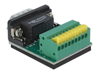 Delock - Serieller Adapter - DB-9 (M) zu 9-poliger Anschlussblock - Daumenschrauben, Drucktaster