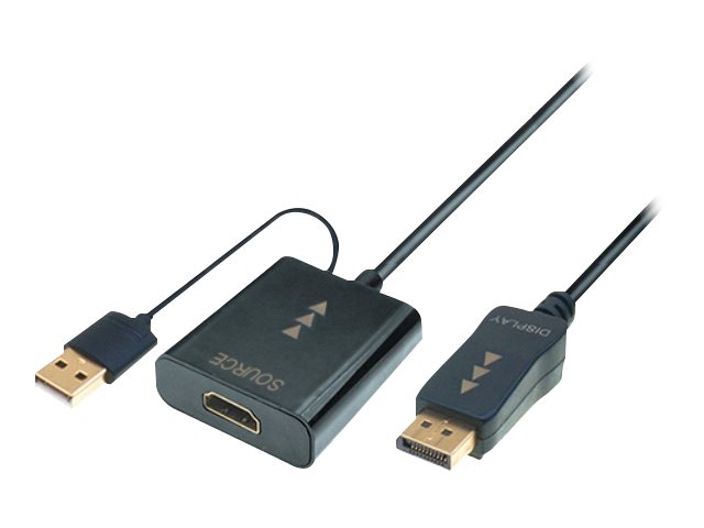 M-CAB - Videoadapter - HDMI, USB (nur Strom) zu DisplayPort mnnlich - 30 cm - Schwarz - 4K Untersttzung, Passiv