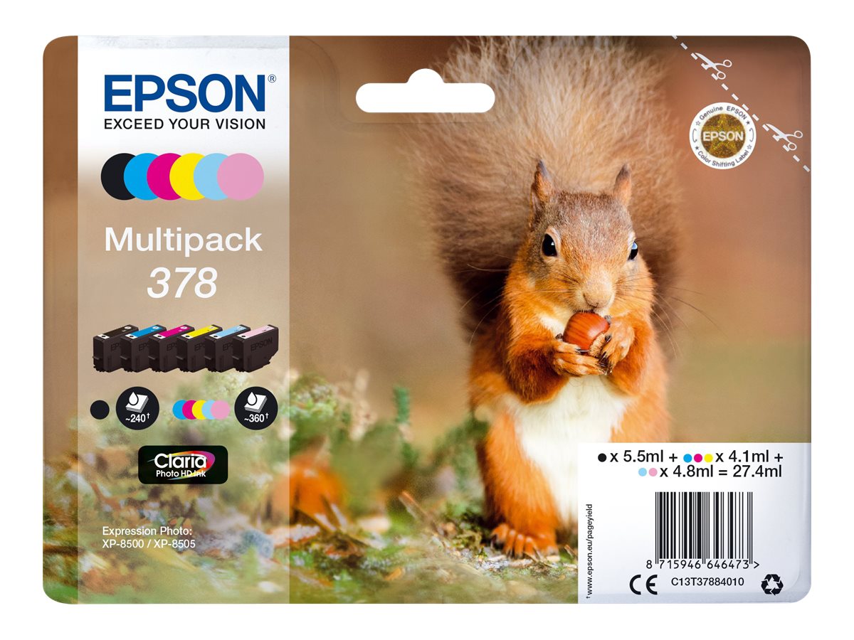 Epson Multipack 378 - 6er-Pack - Schwarz, Gelb, Cyan, Magenta, hellmagentafarben, hell Cyan - original - Blisterverpackung - Tin