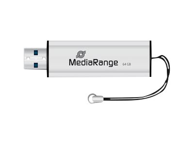 MediaRange SuperSpeed - USB-Flash-Laufwerk - 64 GB - USB 3.0 - Schwarz/Silber