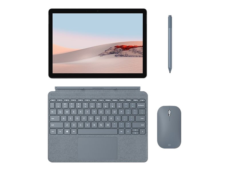 Microsoft Surface Go Type Cover - Tastatur - mit Trackpad, Beschleunigungsmesser - hinterleuchtet - Deutsch - Eisblau