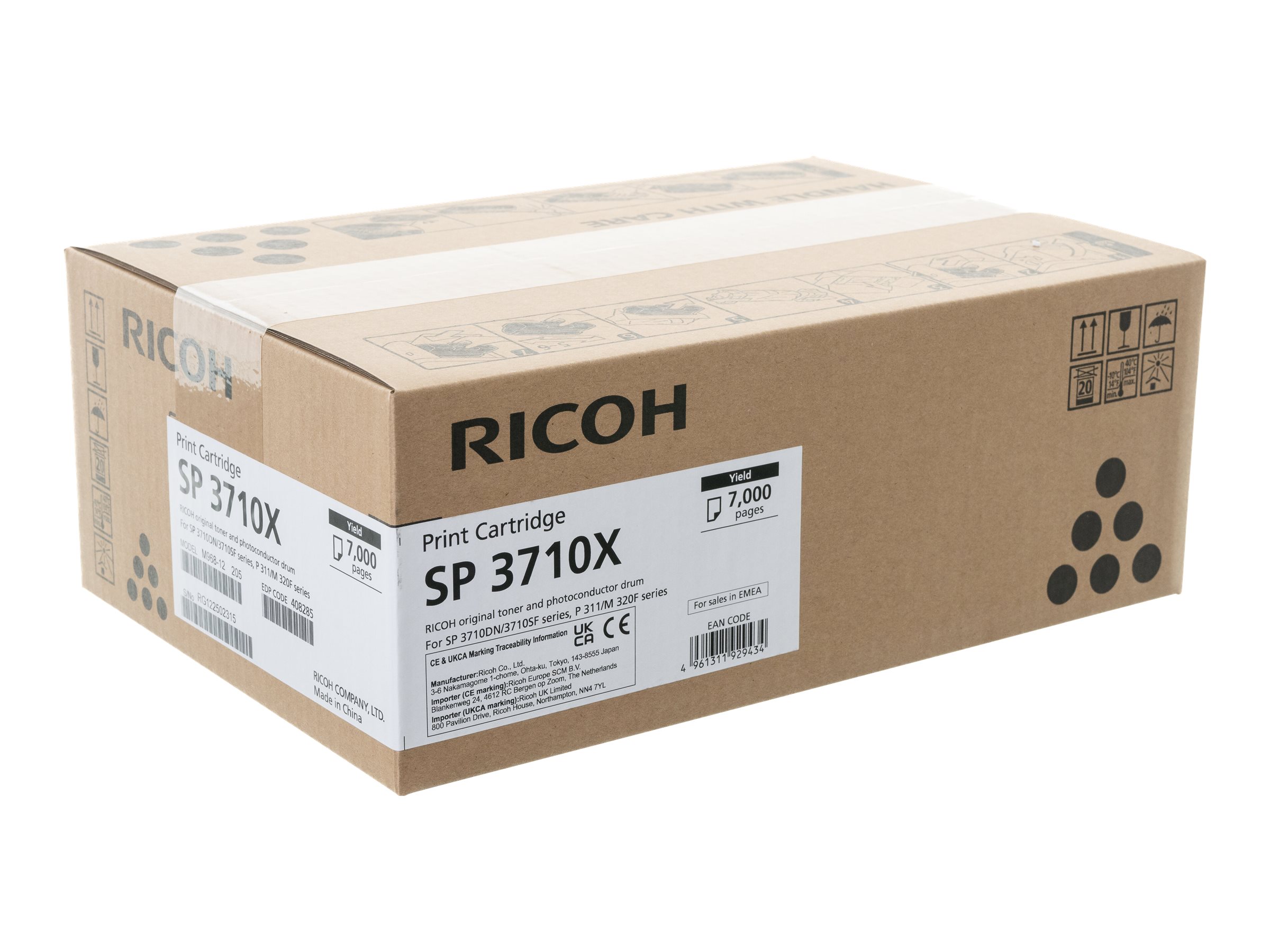 Ricoh SP 3710X - Schwarz - Original - Tonerpatrone - fr Ricoh SP 3710SF