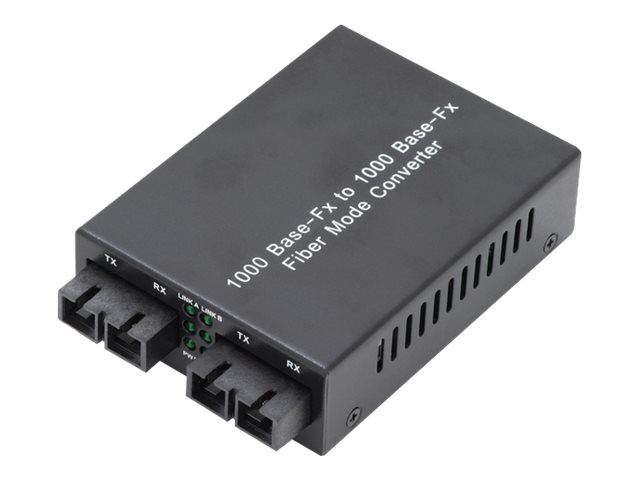 DIGITUS Professional DN-82124 - Medienkonverter - 1GbE - 1000Base-SX - SC multi-mode / SC Single-Modus - bis zu 20 km