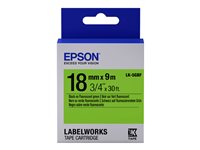 Epson LabelWorks LK-5GBF - Schwarz auf Grn - Rolle (1,8 cm x 9 m) 1 Kassette(n) Etikettenband - fr LabelWorks LW-1000, 400, 60