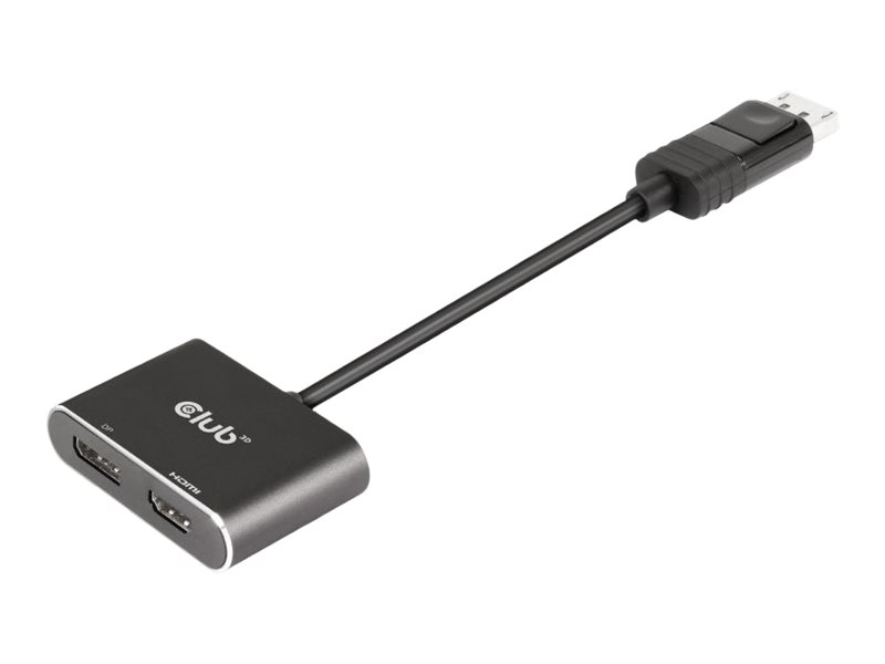 Club 3D - Videoadapter - DisplayPort (M) zu HDMI, DisplayPort, Mikro-USB Typ B (nur Strom) (W) - DisplayPort 1.4 - 20 cm - USB-S