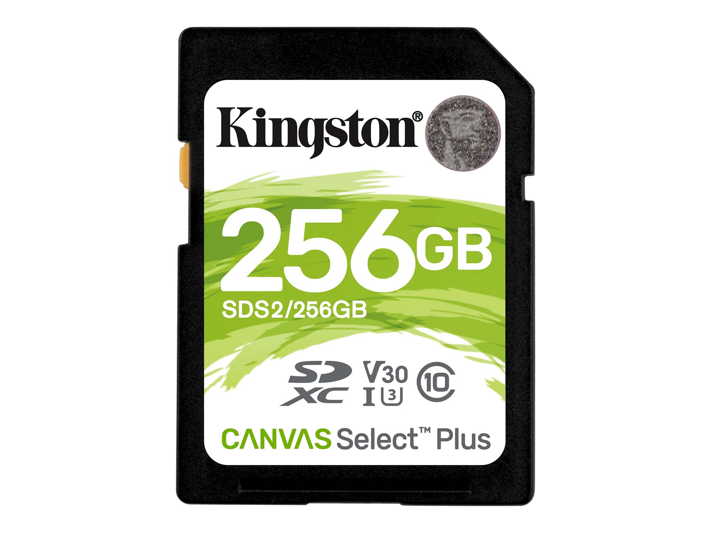 Kingston Canvas Select Plus - Flash-Speicherkarte - 256 GB - Video Class V30 / UHS-I U3 / Class10 - SDXC UHS-I