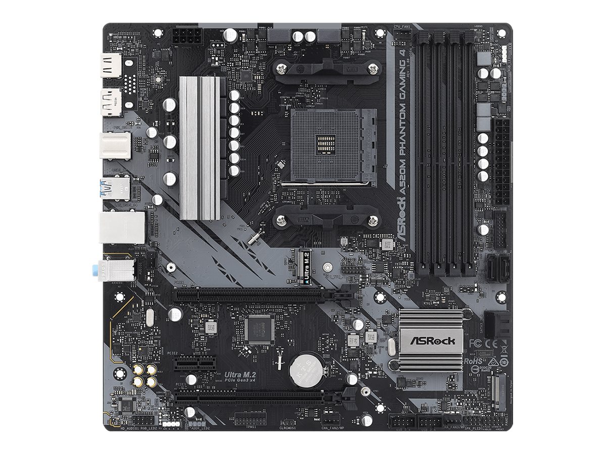 ASRock A520M Phantom Gaming 4 - Motherboard - micro ATX - Socket AM4 - AMD A520 Chipsatz - USB 3.2 Gen 1