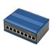 DIGITUS Industrial - Switch - unmanaged - 8 x 10/100/1000Base-TX (PoE+) - Desktop, an DIN-Schiene montierbar - PoE+