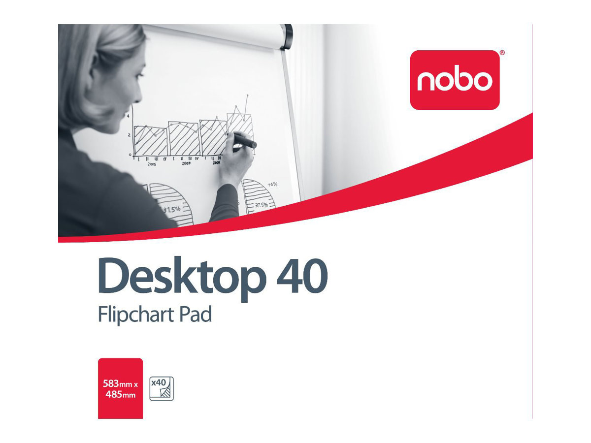 Nobo B1 - Flipchart-Pad - 700 x 1000 mm - 40 Blatt - Einfach (Packung mit 5)
