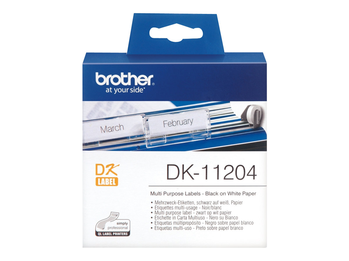 Brother DK-11204 - Schwarz auf Weiss - 17 x 54 mm 400 Etikett(en) (1 Rolle(n) x 400) Mehrzwecketiketten - fr Brother QL-1050, 1