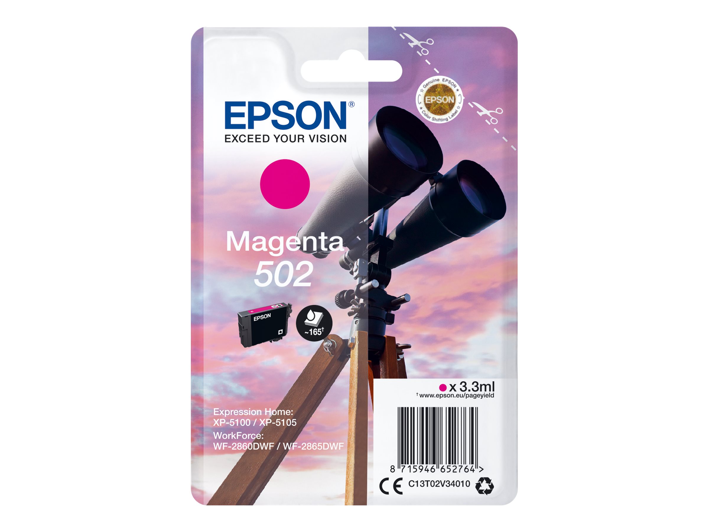 Epson 502 - 3.3 ml - Magenta - original - Blisterverpackung - Tintenpatrone