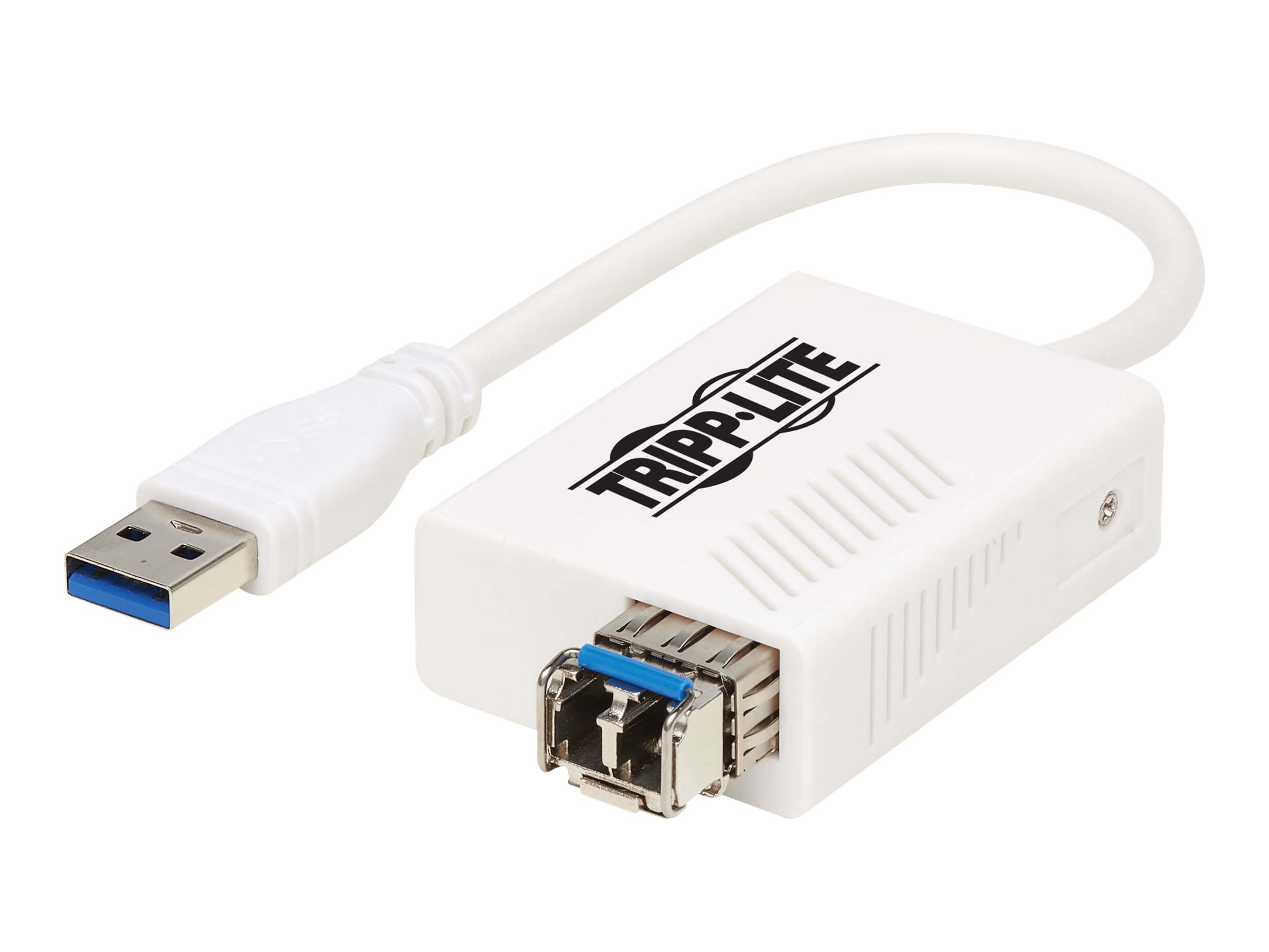 Tripp Lite USB 3.0 Multimode Fiber Optic Transceiver Ethernet Adapter, 10/100/1000 Mbps, 1310nm, 550m, LC - Netzwerkadapter - US