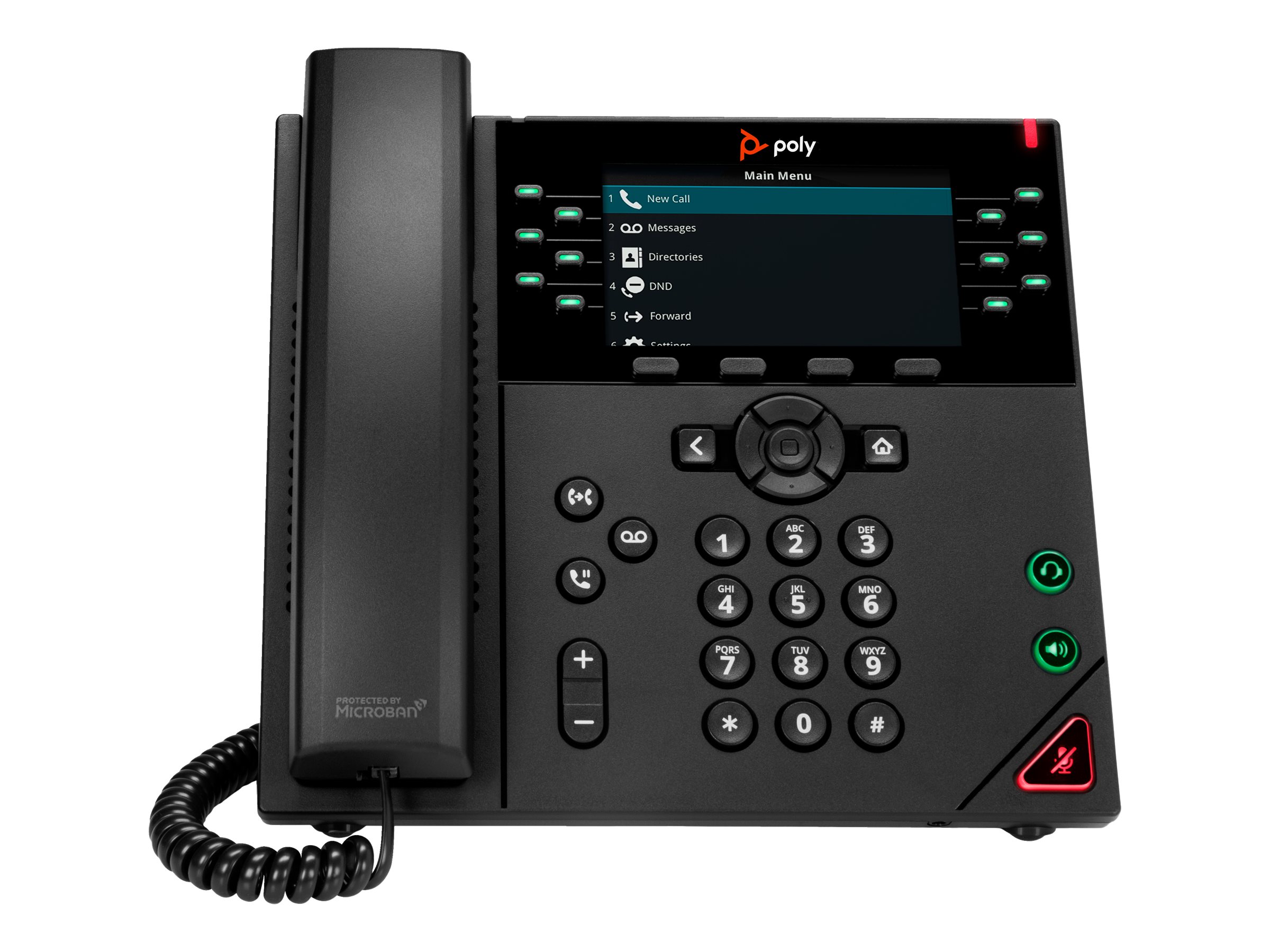 Poly VVX 450 - VoIP-Telefon - dreiweg Anruffunktion - SIP, SRTP, SDP - 12 Leitungen - Schwarz