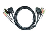 ATEN 2L-7D02UD - Video- / USB- / Audio-Kabel - USB, mini-phone stereo 3.5 mm, DVI-D (M) zu mini-phone stereo 3.5 mm, USB Typ B, 