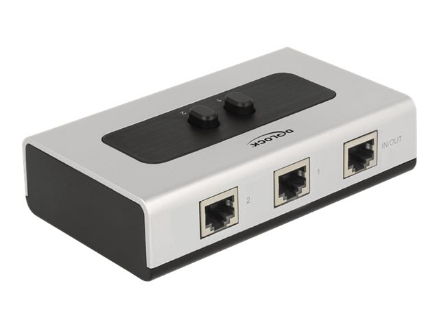Delock Switch RJ45 10/100/1000 2 port manual bidirectional - Switch - 2 x 10/100/1000 - Desktop