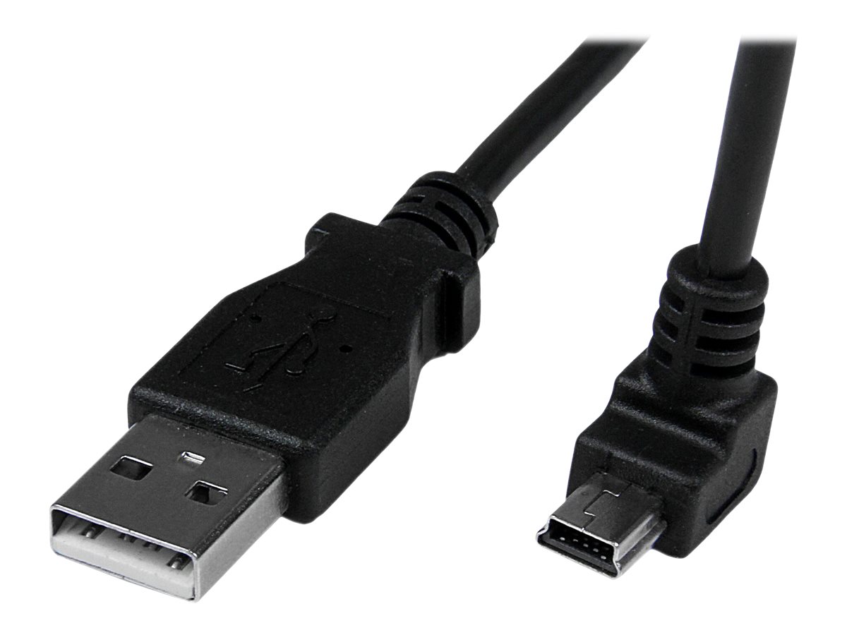 StarTech.com 2m USB auf Mini USB Anschlusskabel abgewinkelt - USB A zu Mini B Kabel - 1 x USB A (St), 1 x USB Mini B (St) - Schw
