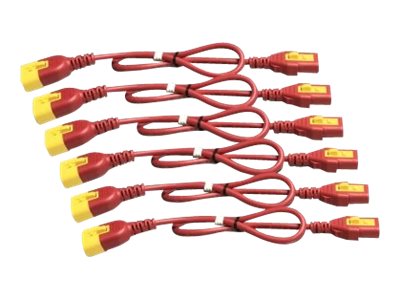 APC - Stromkabel - power IEC 60320 C13 Verriegelung zu IEC 60320 C14 Verriegelung - 60 cm - Rot (Packung mit 6) - fr P/N: SCL50