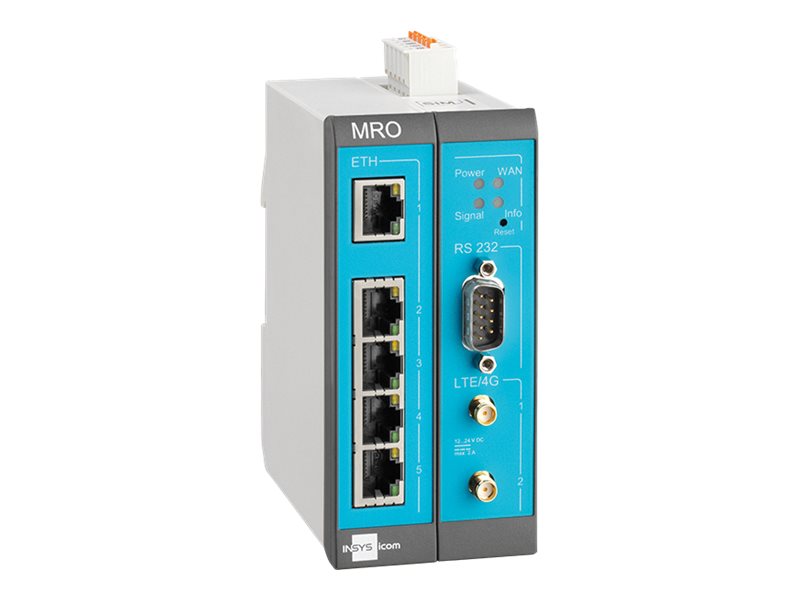 INSYS icom MRO L200 1.1 - Router - WWAN - Modbus - 3G, 4G - an DIN-Schiene montierbar