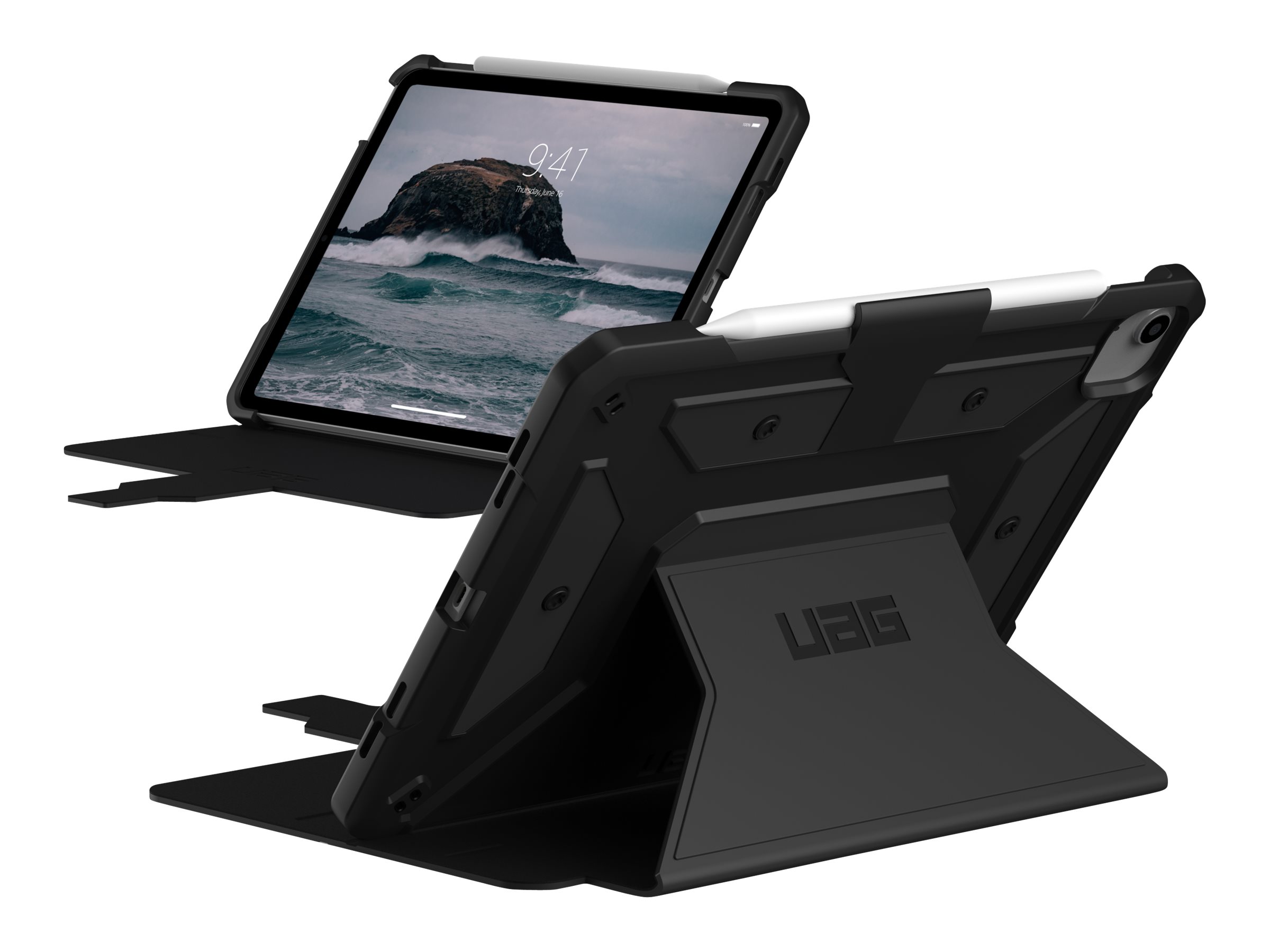 UAG Rugged Case for Apple iPad Air 10.9-inch (2022) - Metropolis SE Black - Flip-Hlle fr Tablet - Schwarz - 10.9