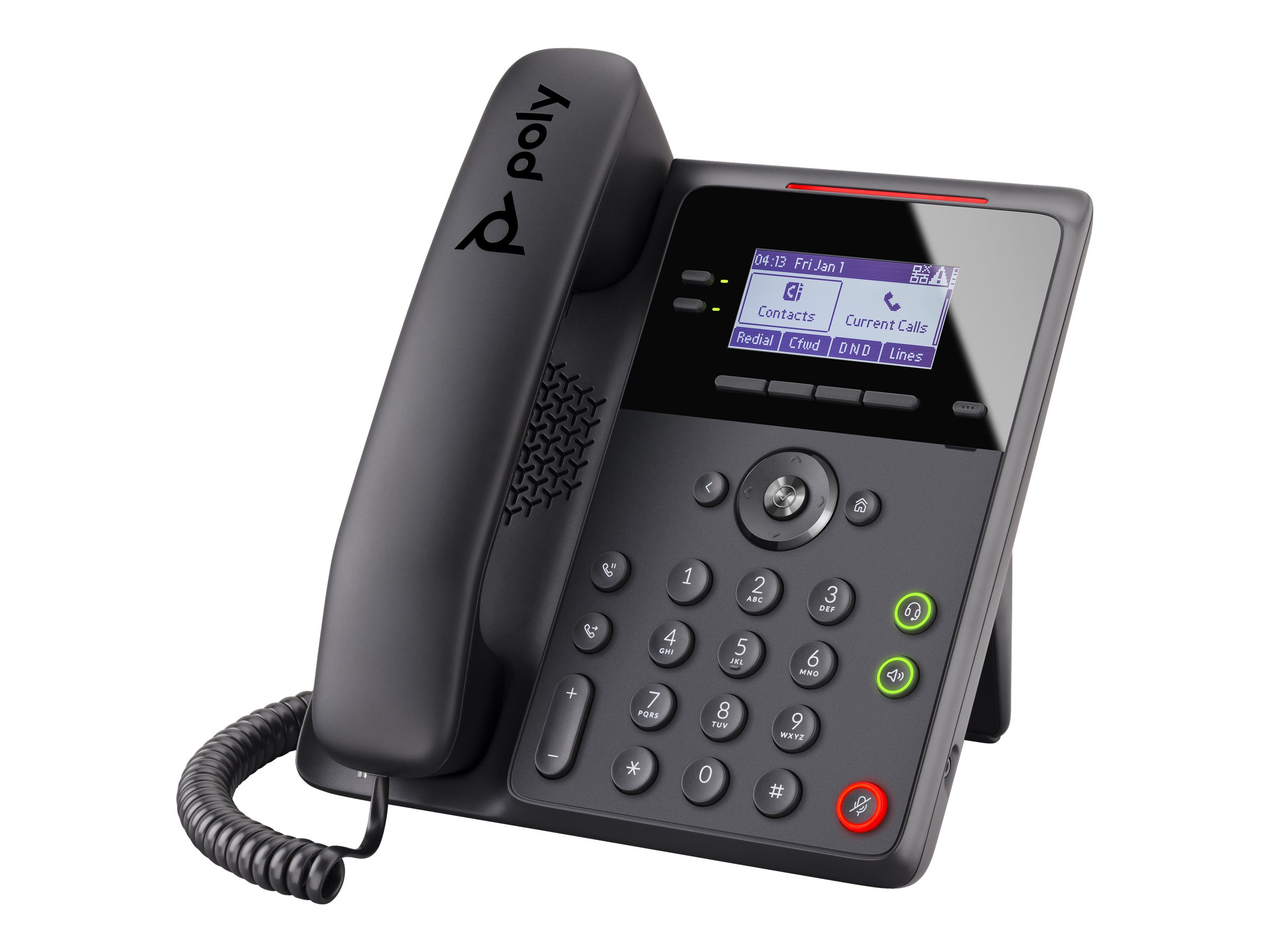 Poly Edge B10 - VoIP-Telefon mit Rufnummernanzeige/Anklopffunktion - fnfwegig Anruffunktion - SIP, SDP - 8 Leitungen - Schwarz