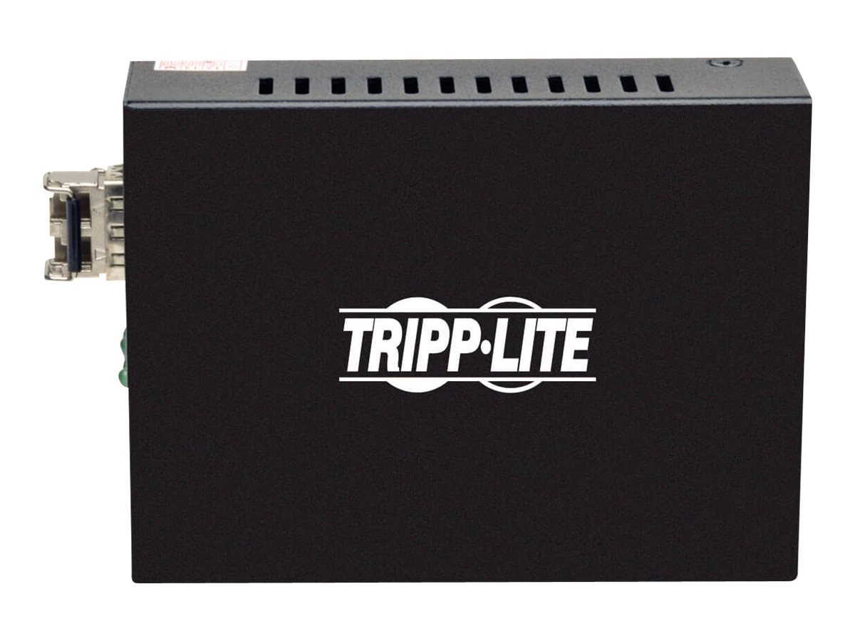 Tripp Lite Gigabit Multimode Fiber to Ethernet Media Converter, 10/100/1000 LC, International Power Supply, 850 nm, 550 m (1,804