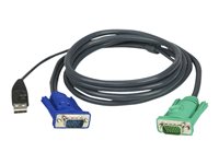 ATEN Micro-Lite 2L-5205U - Tastatur- / Video- / Maus- (KVM-) Kabel - USB, HD-15 (VGA) (M) zu 15 pin D-Sub (DB-15) (W) - fr KVM 