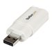StarTech.com USB Audio Adapter - USB auf Soundkarte in weiss - Soundcard mit USB (Stecker) und 2x 3,5mm Klinke extern - Soundkar