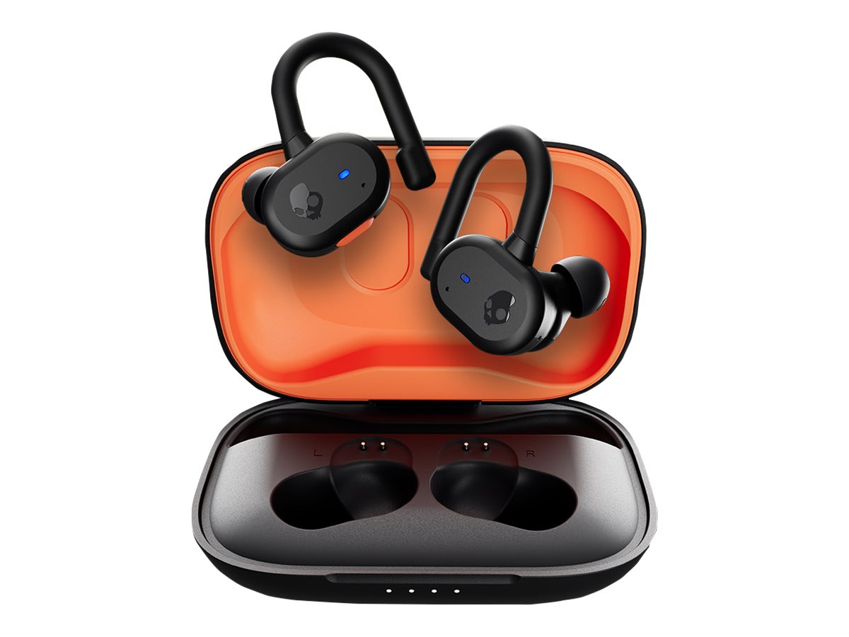 Skullcandy Push Active - True Wireless-Kopfhörer mit Mikrofon - im Ohr - über dem Ohr angebracht - Bluetooth - orange, True Blac