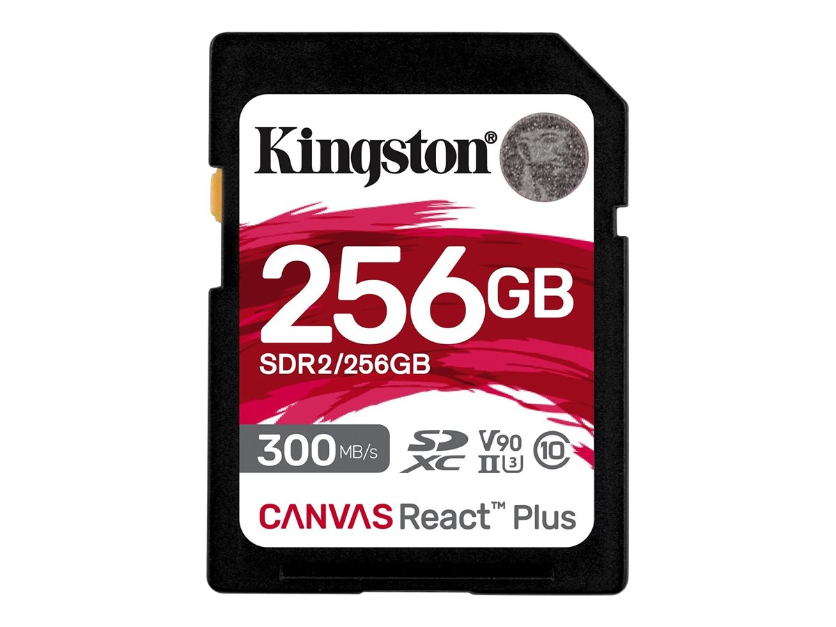 Kingston Canvas React Plus - Flash-Speicherkarte - 256 GB - Video Class V90 / UHS-II U3 / Class10 - SDXC UHS-II