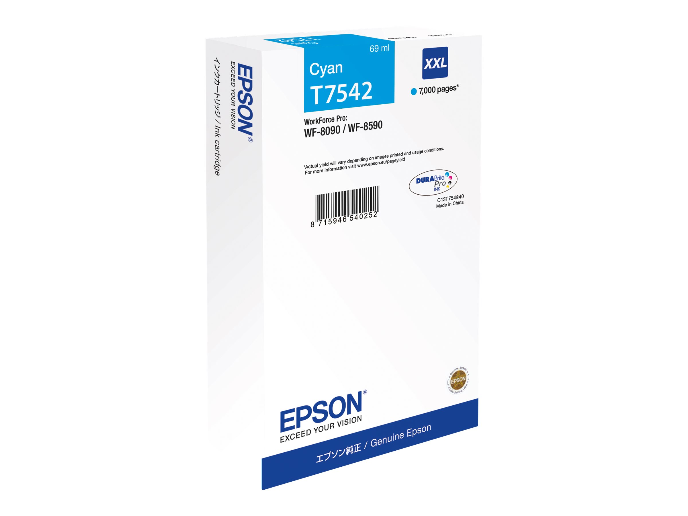 Epson T7542 - 69 ml - Grsse XXL - Cyan - Original - Tintenpatrone