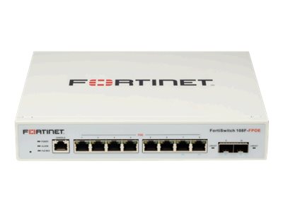 Fortinet ask for better price 12m Warranty FortiSwitch 108F-FPOE - Switch - managed - 8 x 10/100/1000 (PoE+) + 2 x Gigabit SFP -