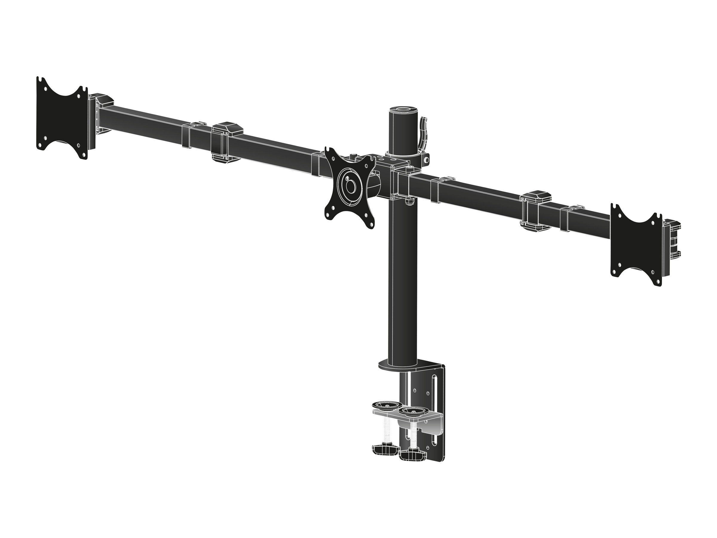 Iiyama DS1003C-B1 - Aufstellung - einstellbarer Arm - fr 3 Monitore - Schwarz - Bildschirmgrsse: 25.4-68.6 cm (10