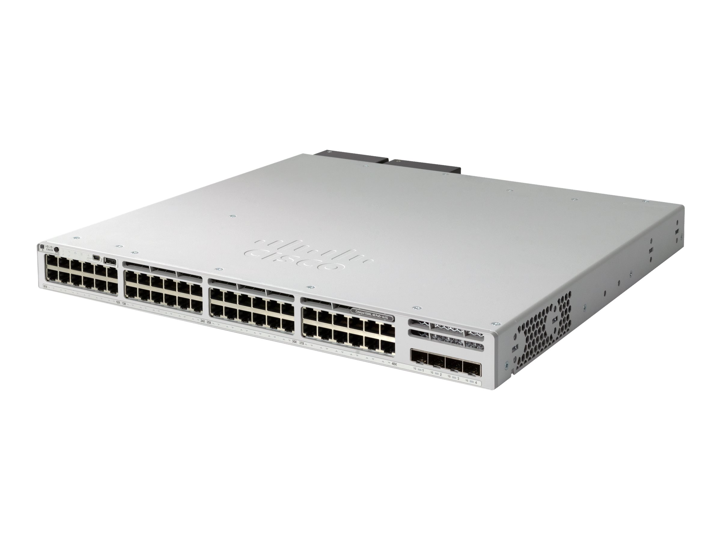 Cisco Catalyst 9300L - Network Essentials - Switch - L3 - 48 x 10/100/1000 (PoE+) + 4 x 10 Gigabit SFP+ (Uplink) - an Rack monti