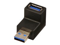 Lindy USB 3.0 Adapter Typ A 90 nach unten - USB-Adapter - USB Type B (W) zu USB Typ A (M) - USB 3.0 - 90 Stecker - Schwarz