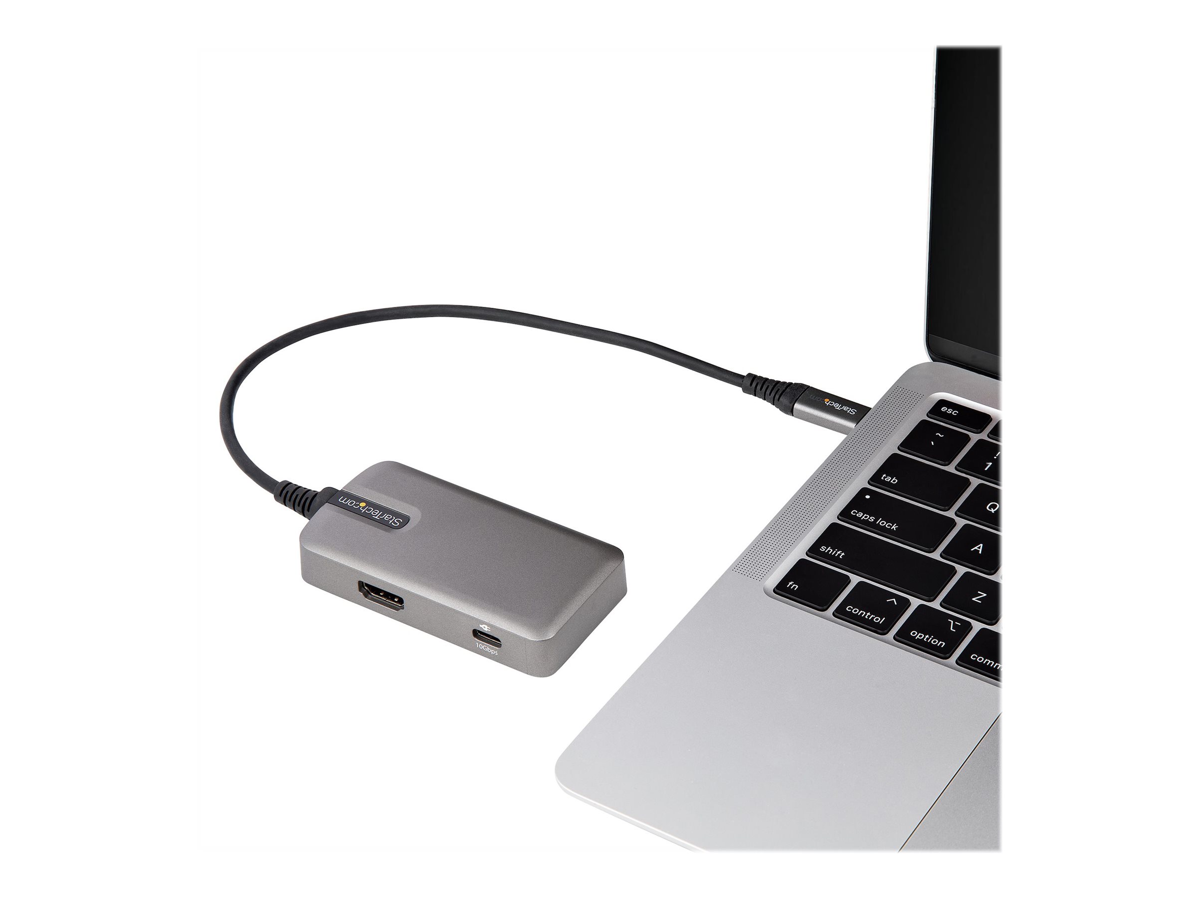 StarTech.com USB-C Multiport Adapter - USB-C auf 4K 60Hz HDMI 2.0, 100W PD Pass-through - 3-Port 10Gbit/s USB 3.1 Hub - Reiseada