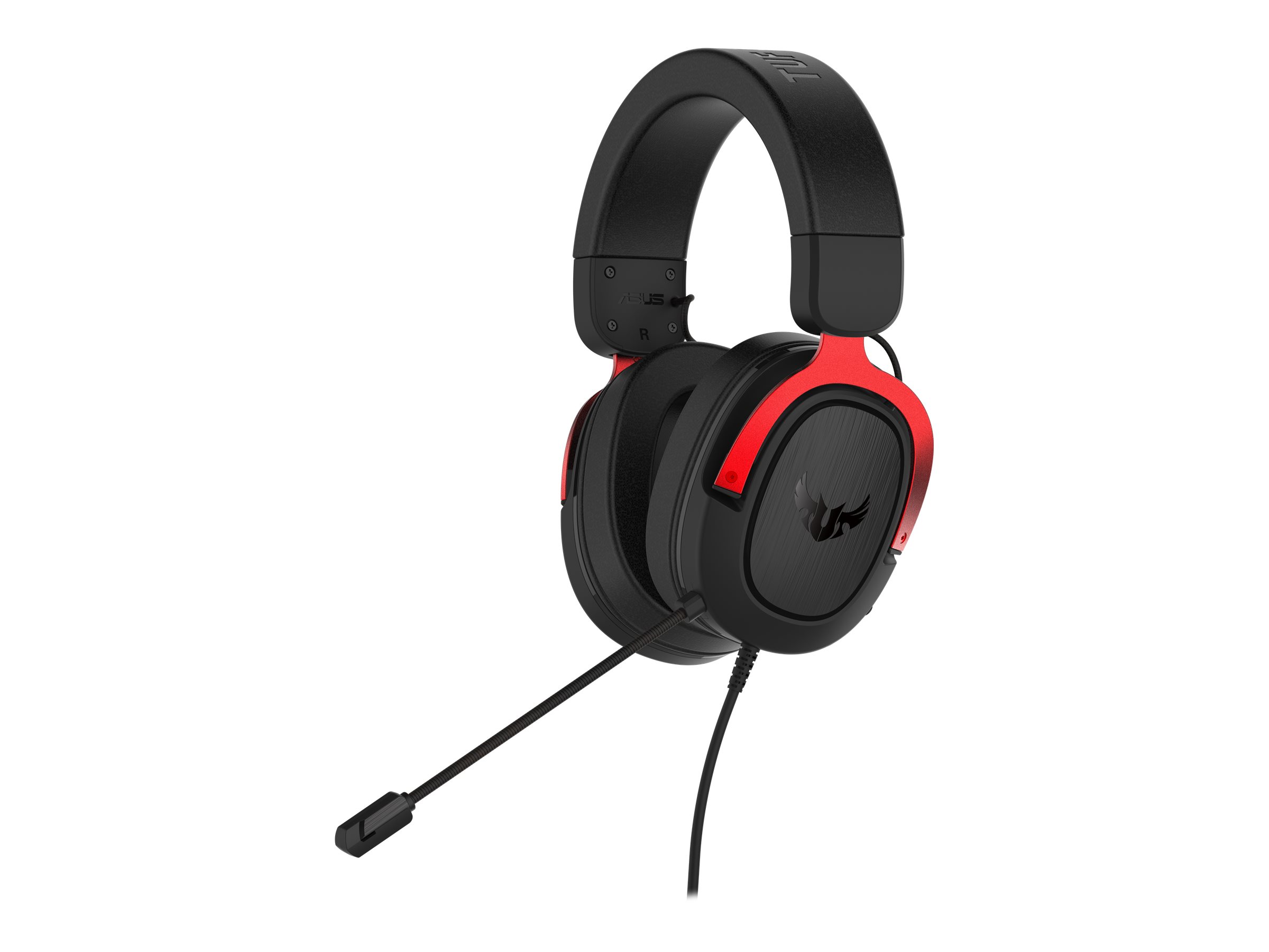 ASUS TUF Gaming H3 - Headset - ohrumschliessend - kabelgebunden - 3,5 mm Stecker - Schwarz, Rot