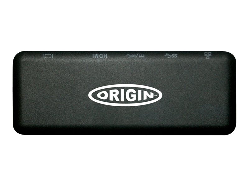 Origin Storage USB-C Travel Docking Station - Dockingstation - USB-C - VGA, HDMI - 1GbE