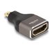 Delock - Highspeed - HDMI-Adapter mit Ethernet - 19 pin micro HDMI Type D mnnlich zu HDMI weiblich - Schwarz/Grau - untersttzt