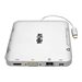 Tripp Lite USB C Laptop Docking Station w/ mDP, HDMI, VGA, GbE, 4K @ 30 Hz, Thunderbolt 3 - USB-A, PD Charging, Silver, USB Type