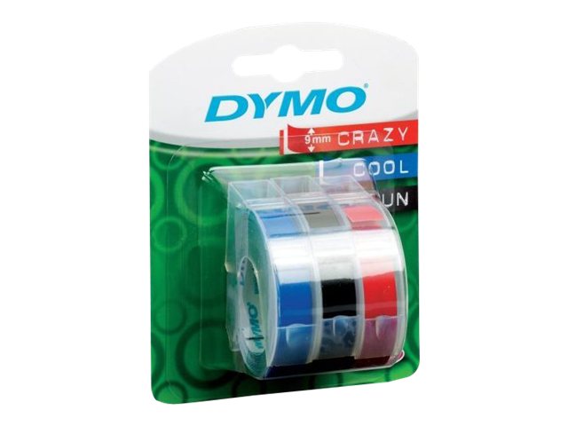 DYMO - Selbstklebend - Schwarz, Blau, Rot - Rolle (0,9 cm x 3 m) 3 Rolle(n) Blisterverpackung - 3D-Prgeband - fr DYMO Junior e