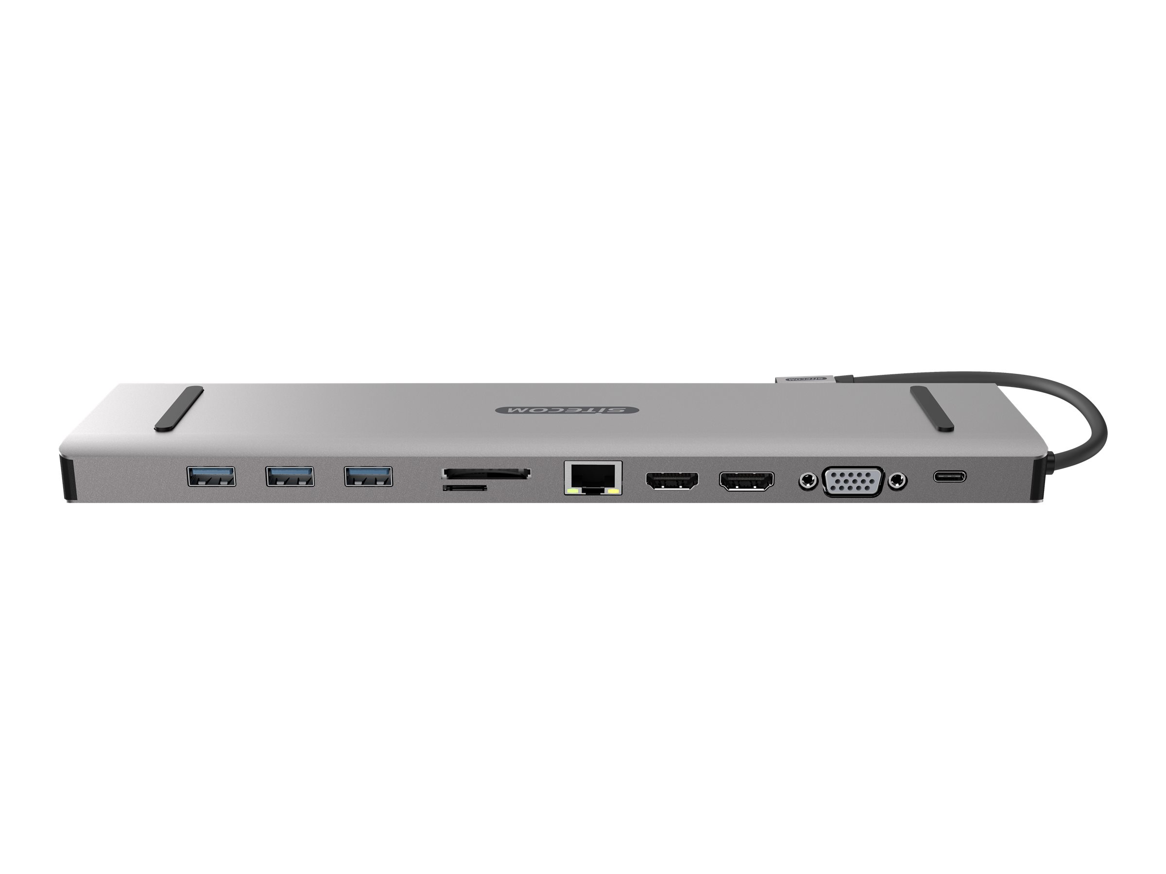 Sitecom CN 389 Multiport Pro Dock - Dockingstation - USB-C 3.1 - VGA, 2 x HDMI - GigE