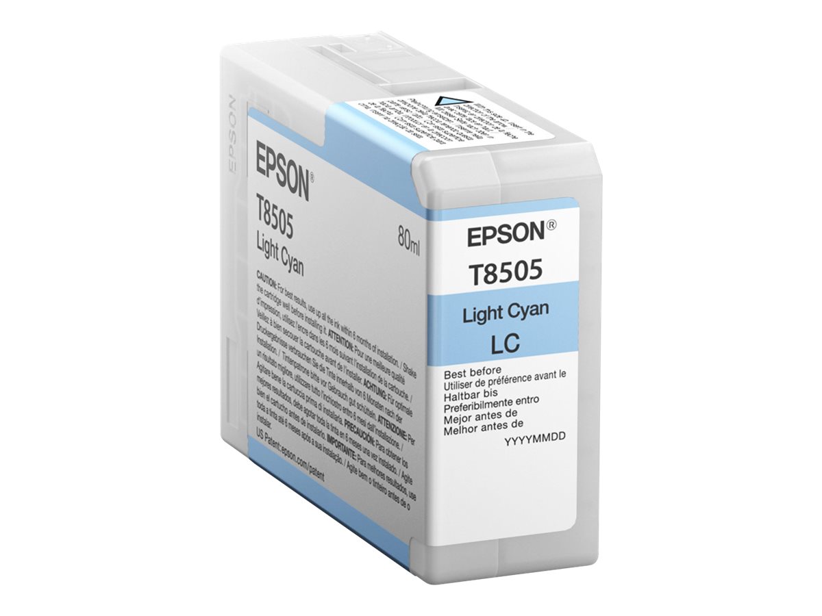 Epson T8505 - 80 ml - hell Cyan - Original - Tintenpatrone - fr SureColor P800, P800 Designer Edition, SC-P800