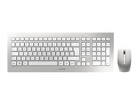 CHERRY DW 8000 - Tastatur-und-Maus-Set - kabellos - 2.4 GHz - GB - weiss, Silber