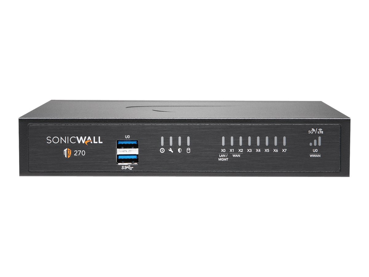 SonicWall TZ270 - Essential Edition - Sicherheitsgert - mit 1 Jahr TotalSecure - 1GbE - Desktop