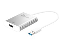 j5create JUA354 - Videoadapter - USB mnnlich zu HDMI weiblich - 8 cm - Silber - 4K Untersttzung