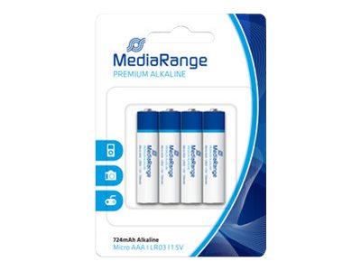 MediaRange Premium - Batterie 4 x AAA - Alkalisch - 724 mAh
