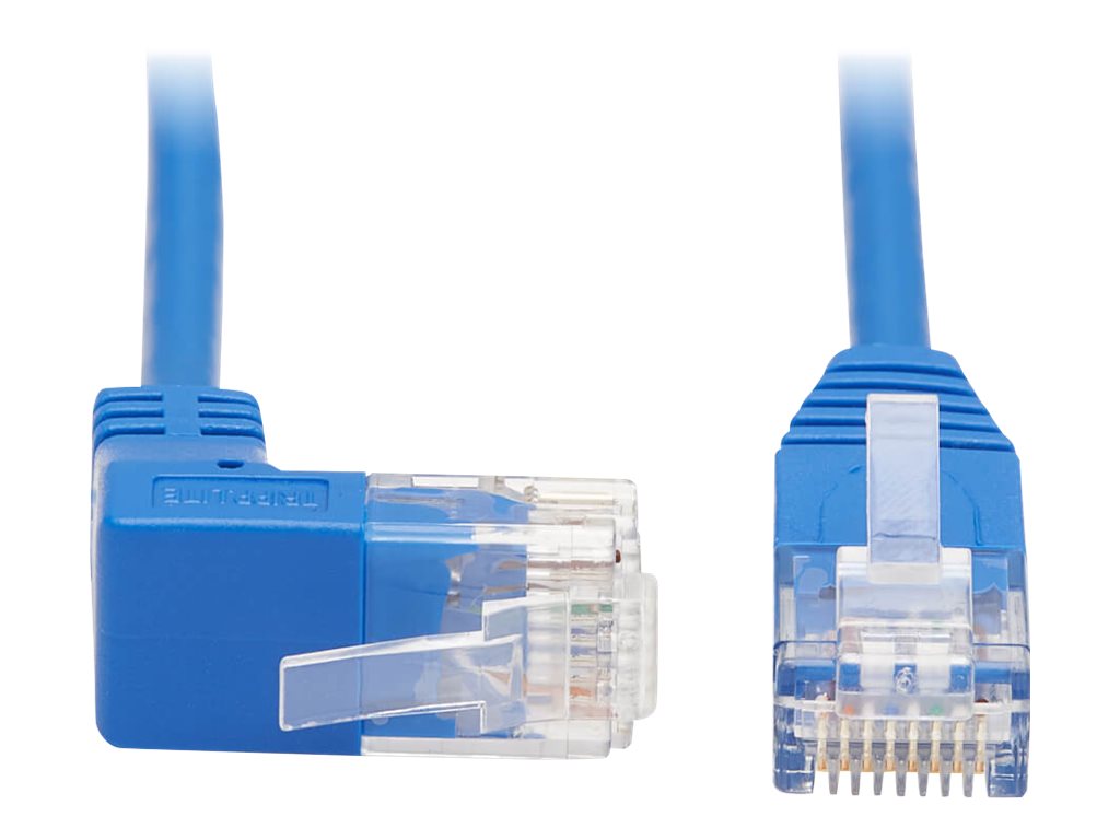 Tripp Lite Up-Angle Cat6 Gigabit Molded Slim UTP Ethernet Cable (RJ45 Right-Angle Up M to RJ45 M), Blue, 10 ft. - Patch-Kabel - 