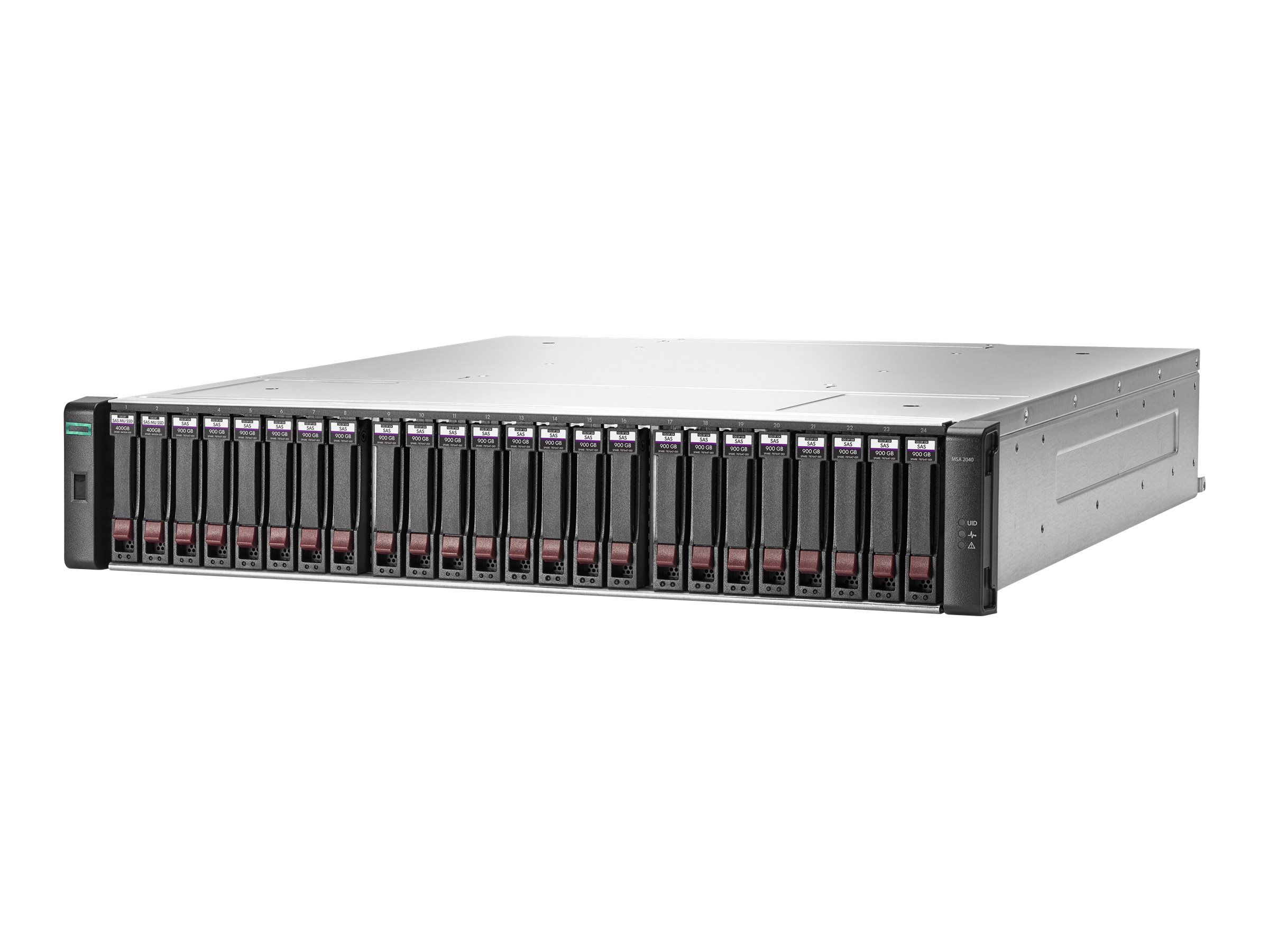 HPE Modular Smart Array 2042 SAS Dual Controller SFF Storage - Festplatten-Array - 800 GB - 24 Schchte (SAS-3) - SSD 400 GB x 2